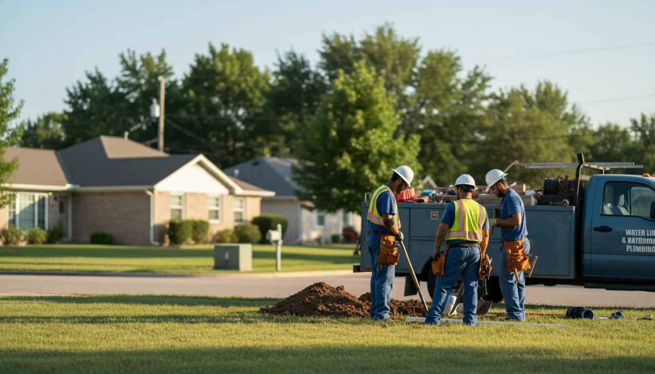 Residential water line and bathroom plumbing service in Lolita, TX